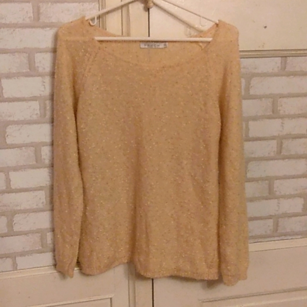 Frnch M/L women's cream colored light sweater (J4)
